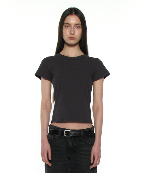 PARTIMENTO WOMEN(パルティメントウィメン)の「PWC リブド エブリデイ ショートスリーブT_12カラー(Tシャツ/カットソー・レディース・グリーン系その他/チャコール/バーガンディー/ピンク/パープル/ホワイト/ライトグレー/サンドベージュ/ブラック/ミント/ブルー/イエロー・SMALL/MEDIUM/LARGE)」の20枚目の写真