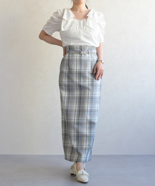 31 Sons de mode（トランテアン　ソン　ドゥ　モード）の「2026春夏新作 ベルト付きタイトスカート（スカート・レディース・ピンク系/ブルー系・S/M）」の20枚目の写真