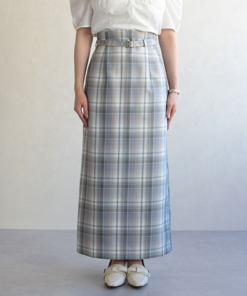 31 Sons de mode（トランテアン　ソン　ドゥ　モード）の「2026春夏新作 ベルト付きタイトスカート（スカート・レディース・ピンク系/ブルー系・S/M）」の6枚目の写真