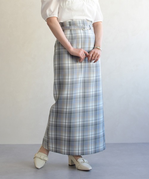 31 Sons de mode（トランテアン　ソン　ドゥ　モード）の「2026春夏新作 ベルト付きタイトスカート（スカート・レディース・ピンク系/ブルー系・S/M）」の7枚目の写真