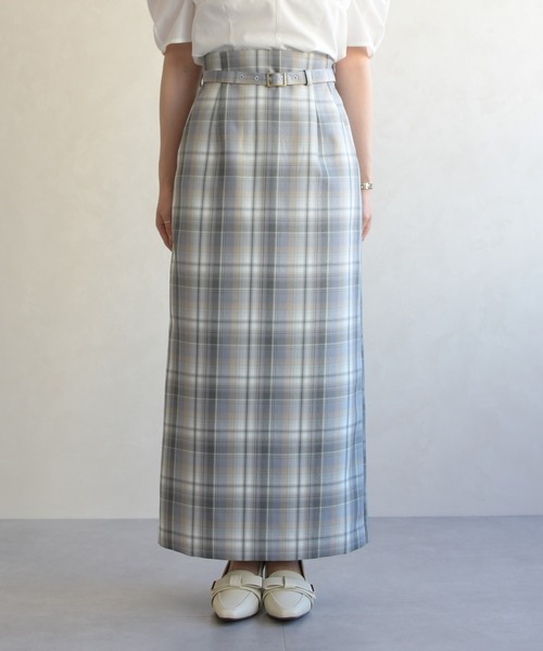 31 Sons de mode（トランテアン　ソン　ドゥ　モード）の「2026春夏新作 ベルト付きタイトスカート（スカート・レディース・ピンク系/ブルー系・S/M）」の8枚目の写真