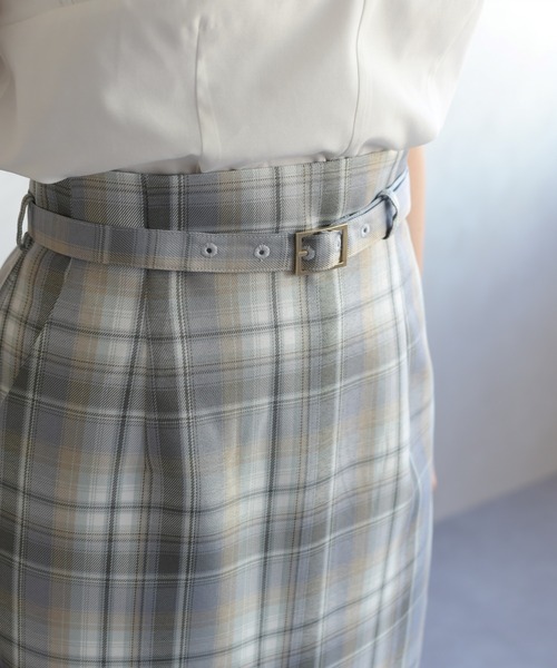 31 Sons de mode（トランテアン　ソン　ドゥ　モード）の「2026春夏新作 ベルト付きタイトスカート（スカート・レディース・ピンク系/ブルー系・S/M）」の12枚目の写真