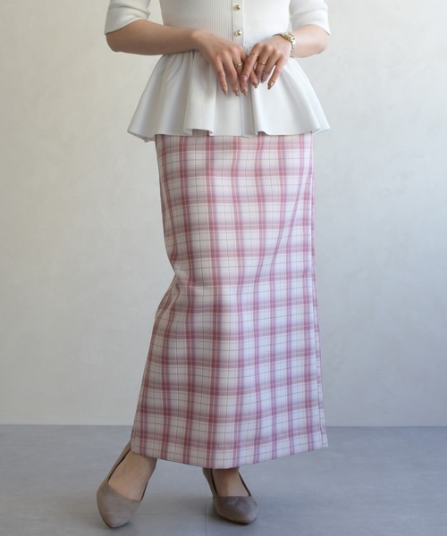 31 Sons de mode（トランテアン　ソン　ドゥ　モード）の「2026春夏新作 ベルト付きタイトスカート（スカート・レディース・ピンク系/ブルー系・S/M）」の3枚目の写真