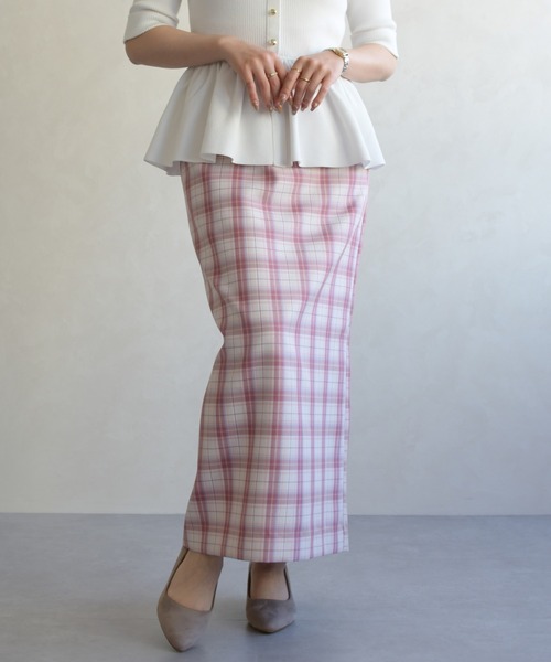 31 Sons de mode（トランテアン　ソン　ドゥ　モード）の「2026春夏新作 ベルト付きタイトスカート（スカート・レディース・ピンク系/ブルー系・S/M）」の4枚目の写真