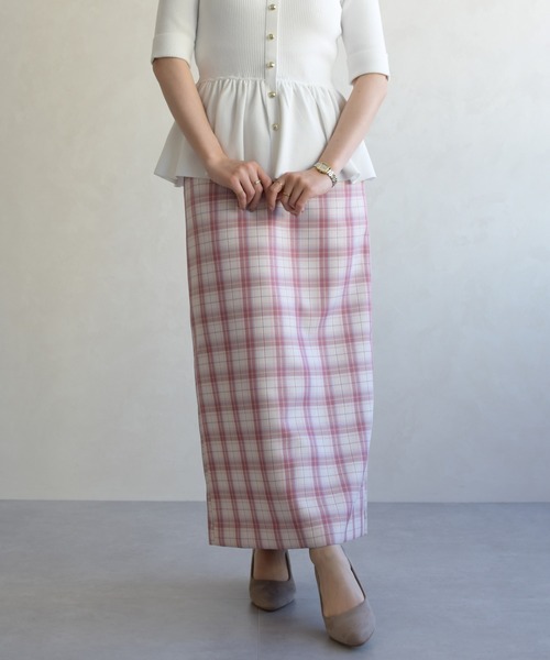 31 Sons de mode（トランテアン　ソン　ドゥ　モード）の「2026春夏新作 ベルト付きタイトスカート（スカート・レディース・ピンク系/ブルー系・S/M）」の5枚目の写真