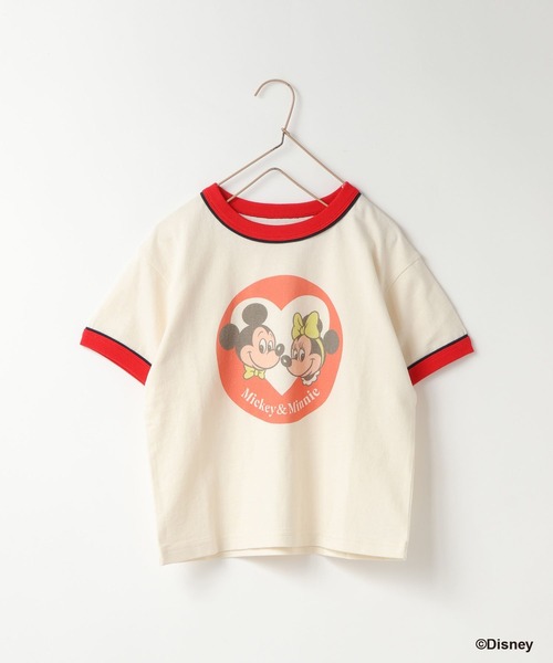 LOWRYS FARM(ローリーズファーム)の「Disney/リンガーT 654413(Tシャツ/カットソー・キッズ・グレー/オフホワイト/アイボリー・150cm/140cm/130cm/120cm/110cm)」の3枚目の写真