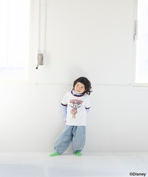 LOWRYS FARM(ローリーズファーム)の「Disney/リンガーT 654413(Tシャツ/カットソー・キッズ・グレー/オフホワイト/アイボリー・150cm/140cm/130cm/120cm/110cm)」の4枚目の写真