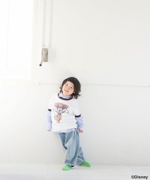 LOWRYS FARM(ローリーズファーム)の「Disney/リンガーT 654413(Tシャツ/カットソー・キッズ・グレー/オフホワイト/アイボリー・150cm/140cm/130cm/120cm/110cm)」の5枚目の写真