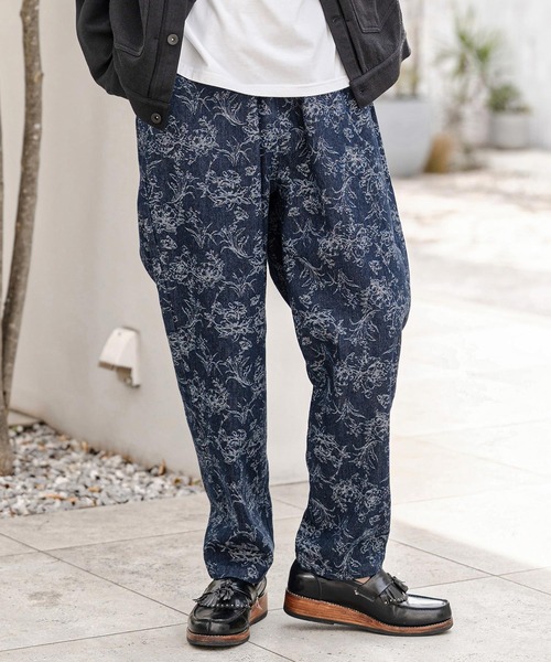 CAMBIO(カンビオ)の「mp14717- Floral Jacquard Denim Balloon Pants デニムバルーンパンツ(CAM26SS-015)(デニムパンツ・メンズ・ホワイト/インディゴブルー/ネイビー・M/L/S)」の4枚目の写真