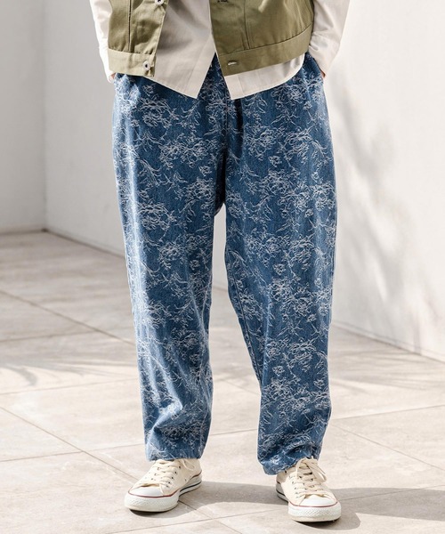 CAMBIO(カンビオ)の「mp14717- Floral Jacquard Denim Balloon Pants デニムバルーンパンツ(CAM26SS-015)(デニムパンツ・メンズ・ホワイト/インディゴブルー/ネイビー・M/L/S)」の10枚目の写真