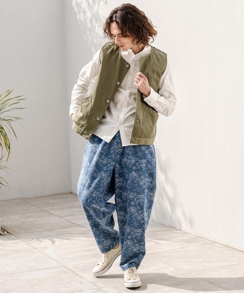 CAMBIO(カンビオ)の「mp14717- Floral Jacquard Denim Balloon Pants デニムバルーンパンツ(CAM26SS-015)(デニムパンツ・メンズ・ホワイト/インディゴブルー/ネイビー・M/L/S)」の11枚目の写真