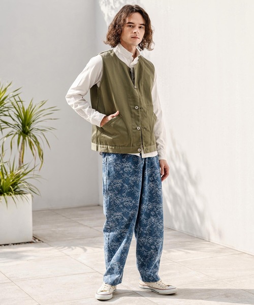 CAMBIO(カンビオ)の「mp14717- Floral Jacquard Denim Balloon Pants デニムバルーンパンツ(CAM26SS-015)(デニムパンツ・メンズ・ホワイト/インディゴブルー/ネイビー・M/L/S)」の13枚目の写真