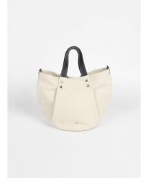 Canvas tuck 2way tote bag(beige×navy)