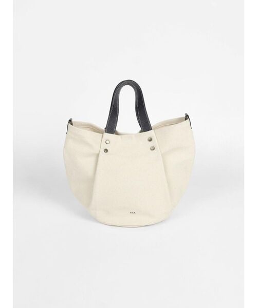 レア！フィーカタイム　ハンドバッグ トートバッグ Canvas tuck 2way tote bag（beige×navy）（トートバッグ）｜FIKA