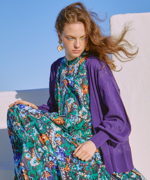 manana suerte(マニャーナスエルテ)の「シアーニットカーディガン(カーディガン/ボレロ・レディース・ブラック/イエロー/パープル・FREE)」の2枚目の写真