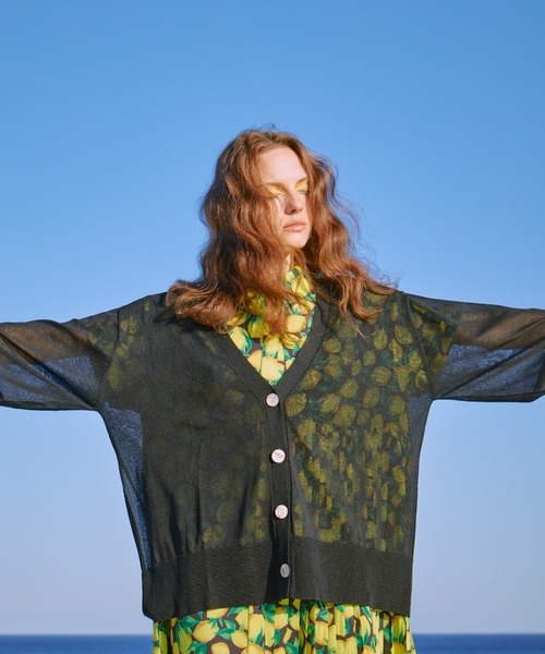 manana suerte(マニャーナスエルテ)の「シアーニットカーディガン(カーディガン/ボレロ・レディース・ブラック/イエロー/パープル・FREE)」の1枚目の写真