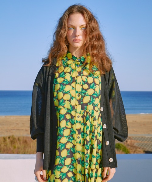 manana suerte(マニャーナスエルテ)の「シアーニットカーディガン(カーディガン/ボレロ・レディース・ブラック/イエロー/パープル・FREE)」の12枚目の写真