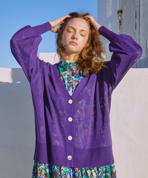 manana suerte(マニャーナスエルテ)の「シアーニットカーディガン(カーディガン/ボレロ・レディース・ブラック/イエロー/パープル・FREE)」の20枚目の写真