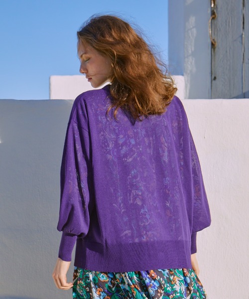 manana suerte(マニャーナスエルテ)の「シアーニットカーディガン(カーディガン/ボレロ・レディース・ブラック/イエロー/パープル・FREE)」の22枚目の写真