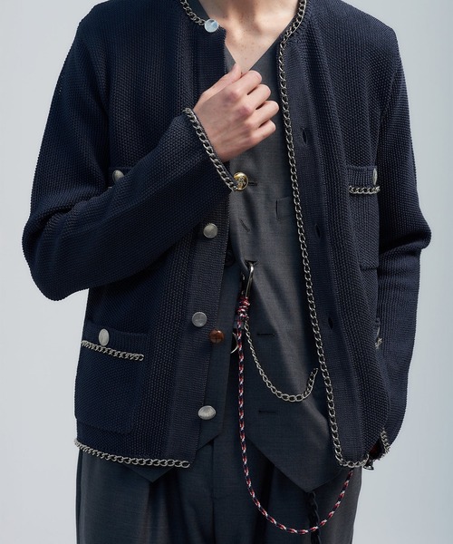 BED J.W. FORD（ベッドフォード）の「【BED J.W. FORD/ベッドフォード】C（ニット/セーター・メンズ・グレー/ダークネイビー/レッド・0/1）」の6枚目の写真