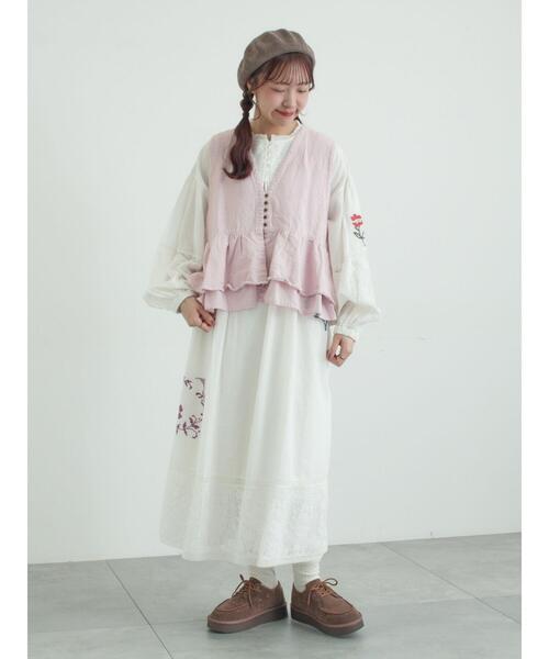 TSUHARU⋈ランダム刺繍レース切替ワンピース⋈Sサイズ WEB限定 Sサイズ】ランダム刺繍レース切替ワンピース（ワンピース