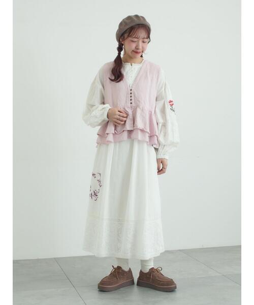 WEB限定 Sサイズ】ランダム刺繍レース切替ワンピース（ワンピース