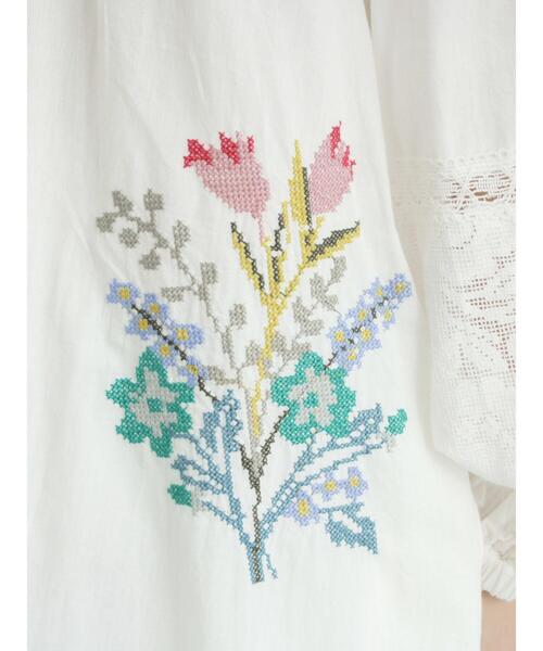 TSUHARU by Samansa Mos2(ツハルバイサマンサモスモス)の「【WEB限定 Sサイズ】ランダム刺繍レース切替ワンピース(ワンピース・レディース・オフホワイト/チャコールグレー/ミント・S/M)」の9枚目の写真