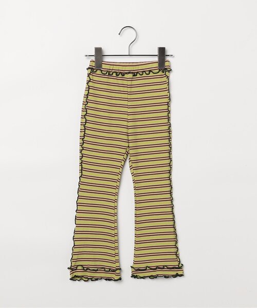 p.premier（ピードットプルミエ）の「先染めボーダーワッフルメロウパンツ（その他パンツ・キッズ・ピンク/グリーン/アイボリー/ブルー・100/80/140/130/120/110/90）」の2枚目の写真