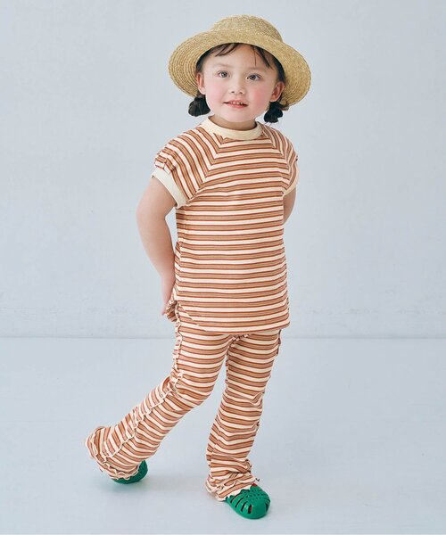 p.premier（ピードットプルミエ）の「先染めボーダーワッフルメロウパンツ（その他パンツ・キッズ・ピンク/グリーン/アイボリー/ブルー・100/80/140/130/120/110/90）」の11枚目の写真