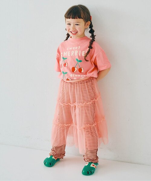 p.premier（ピードットプルミエ）の「先染めボーダーワッフルメロウパンツ（その他パンツ・キッズ・ピンク/グリーン/アイボリー/ブルー・100/80/140/130/120/110/90）」の13枚目の写真