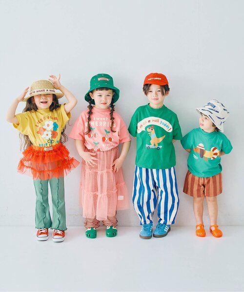 p.premier（ピードットプルミエ）の「先染めボーダーワッフルメロウパンツ（その他パンツ・キッズ・ピンク/グリーン/アイボリー/ブルー・100/80/140/130/120/110/90）」の15枚目の写真