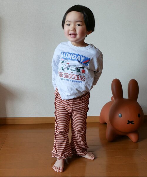 p.premier（ピードットプルミエ）の「先染めボーダーワッフルメロウパンツ（その他パンツ・キッズ・ピンク/グリーン/アイボリー/ブルー・100/80/140/130/120/110/90）」の16枚目の写真