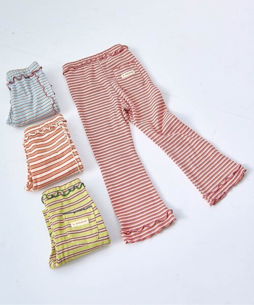 p.premier（ピードットプルミエ）の「先染めボーダーワッフルメロウパンツ（その他パンツ・キッズ・ピンク/グリーン/アイボリー/ブルー・100/80/140/130/120/110/90）」の17枚目の写真