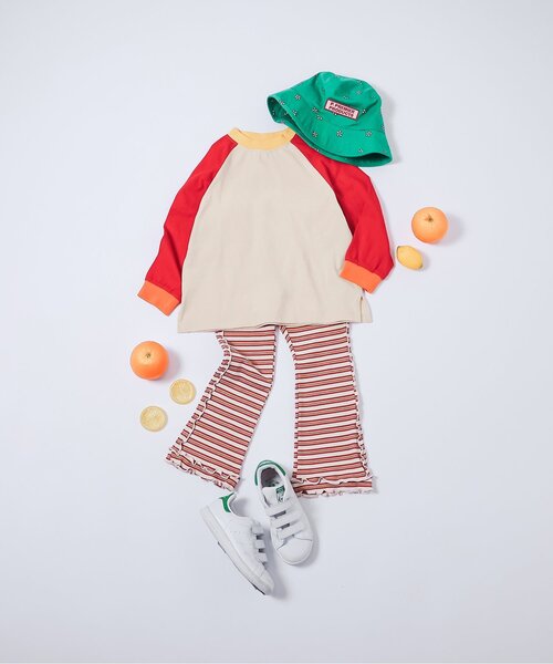 p.premier（ピードットプルミエ）の「先染めボーダーワッフルメロウパンツ（その他パンツ・キッズ・ピンク/グリーン/アイボリー/ブルー・100/80/140/130/120/110/90）」の18枚目の写真