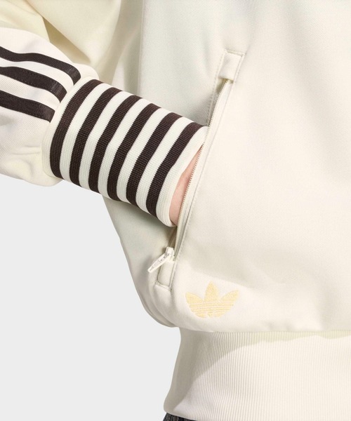 adidas（アディダス）の「adidas/アディダス ビンテージ BB TT ストライプ リブ トラックトップ トラックジャケット 2026年春夏（ジャージ・レディース・ホワイト/ブラック・S/M/L）」の6枚目の写真