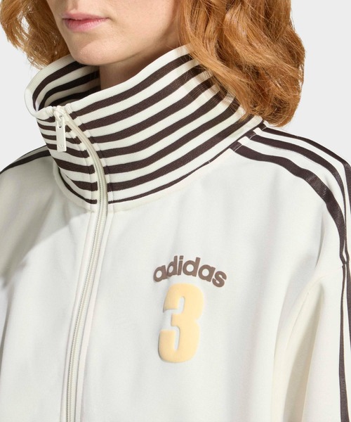 adidas（アディダス）の「adidas/アディダス ビンテージ BB TT ストライプ リブ トラックトップ トラックジャケット 2026年春夏（ジャージ・レディース・ホワイト/ブラック・S/M/L）」の5枚目の写真