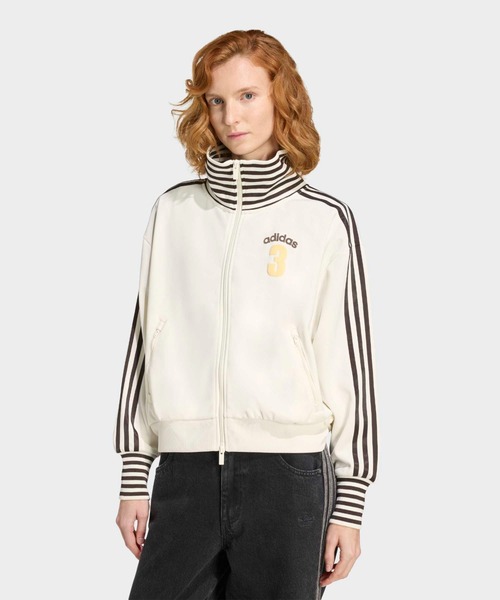 adidas（アディダス）の「adidas/アディダス ビンテージ BB TT ストライプ リブ トラックトップ トラックジャケット 2026年春夏（ジャージ・レディース・ホワイト/ブラック・S/M/L）」の3枚目の写真