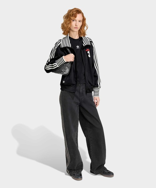 adidas（アディダス）の「adidas/アディダス ビンテージ BB TT ストライプ リブ トラックトップ トラックジャケット 2026年春夏（ジャージ・レディース・ホワイト/ブラック・S/M/L）」の9枚目の写真