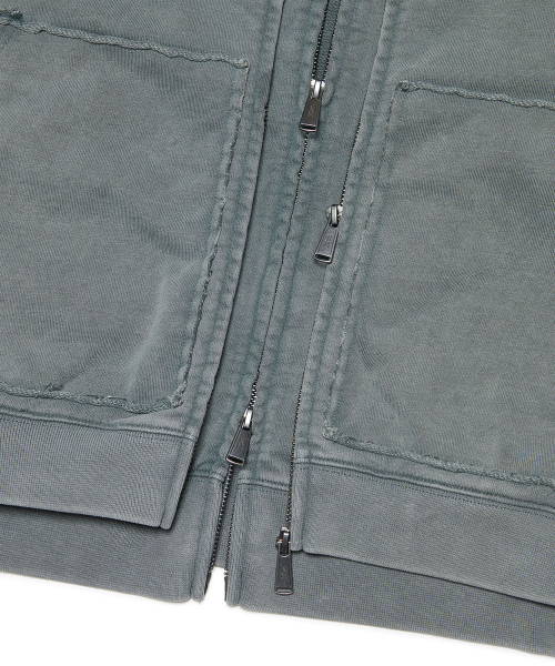 NOMANUAL（NOMANUAL）の「R.P LAYER HOODED ZIP-UP - WASHED GRAY（パーカー・レディース・その他・LARGE/SMALL/MEDIUM/X-LARGE）」の4枚目の写真
