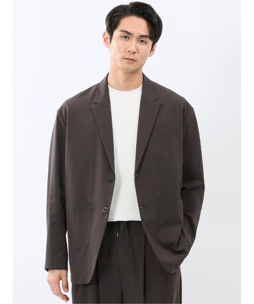 TAKA-Q（タカキュー）の「【ストレッチ ウォッシャブル 軽量 パッカブル】タカキュー ナチュラルワッシャー 2ボタン ジャケット(セットアップ可能)（セットアップ・メンズ・ブラック/グレー/ブラウン・MEDIUM/LARGE）」の3枚目の写真