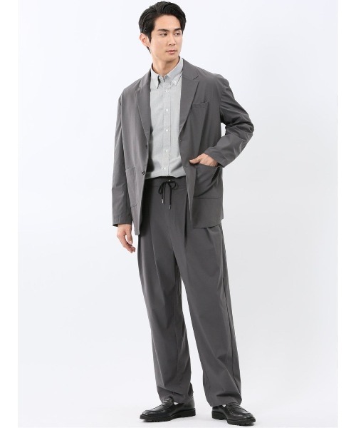 TAKA-Q（タカキュー）の「【ストレッチ ウォッシャブル 軽量 パッカブル】タカキュー ナチュラルワッシャー 2ボタン ジャケット(セットアップ可能)（セットアップ・メンズ・ブラック/グレー/ブラウン・MEDIUM/LARGE）」の14枚目の写真
