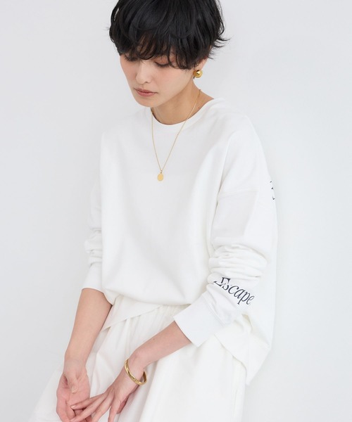 BARNYARDSTORM(バンヤードストーム)の「BARNYARDSTORM / ミニ裏毛プリントロンT / マシンウォッシャブル(Tシャツ/カットソー・レディース・ホワイト/ブラウン・FREE)」の20枚目の写真
