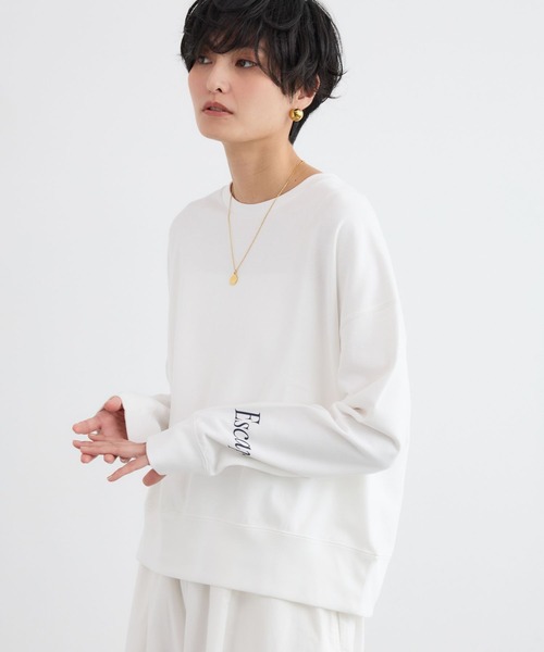 BARNYARDSTORM(バンヤードストーム)の「BARNYARDSTORM / ミニ裏毛プリントロンT / マシンウォッシャブル(Tシャツ/カットソー・レディース・ホワイト/ブラウン・FREE)」の10枚目の写真