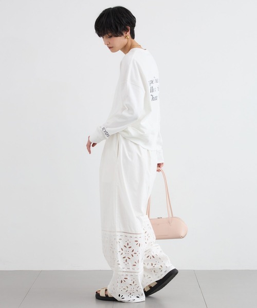 BARNYARDSTORM(バンヤードストーム)の「BARNYARDSTORM / ミニ裏毛プリントロンT / マシンウォッシャブル(Tシャツ/カットソー・レディース・ホワイト/ブラウン・FREE)」の13枚目の写真
