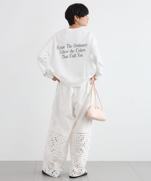 BARNYARDSTORM(バンヤードストーム)の「BARNYARDSTORM / ミニ裏毛プリントロンT / マシンウォッシャブル(Tシャツ/カットソー・レディース・ホワイト/ブラウン・FREE)」の14枚目の写真