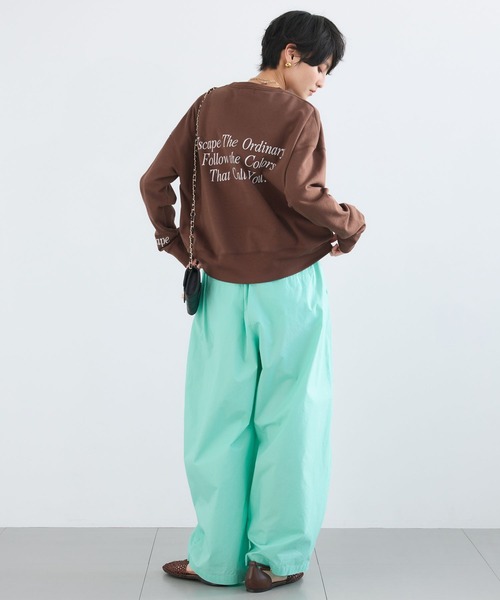 BARNYARDSTORM(バンヤードストーム)の「BARNYARDSTORM / ミニ裏毛プリントロンT / マシンウォッシャブル(Tシャツ/カットソー・レディース・ホワイト/ブラウン・FREE)」の8枚目の写真