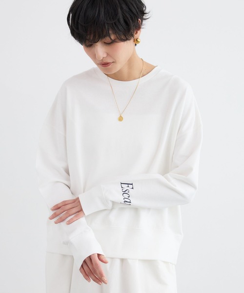 BARNYARDSTORM(バンヤードストーム)の「BARNYARDSTORM / ミニ裏毛プリントロンT / マシンウォッシャブル(Tシャツ/カットソー・レディース・ホワイト/ブラウン・FREE)」の9枚目の写真