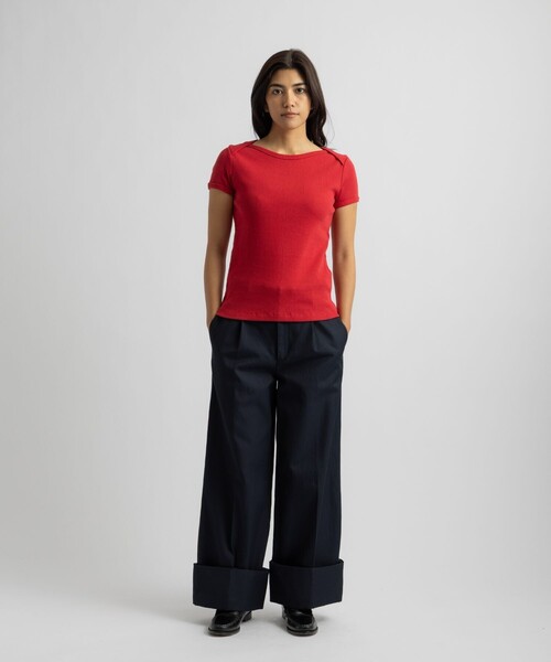 Saturdays NYC（サタデーズ ニューヨークシティ ）の「Kim Pleated Pants | WOMEN（その他パンツ・レディース・ネイビー/ベージュ・S/M/L）」の8枚目の写真