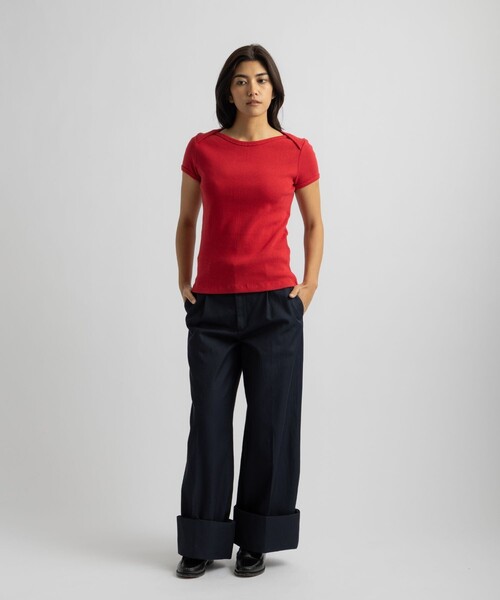 Saturdays NYC（サタデーズ ニューヨークシティ ）の「Kim Pleated Pants | WOMEN（その他パンツ・レディース・ネイビー/ベージュ・S/M/L）」の9枚目の写真