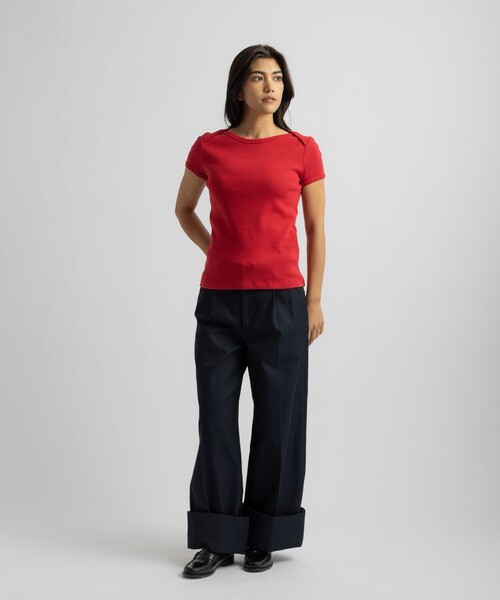 Saturdays NYC（サタデーズ ニューヨークシティ ）の「Kim Pleated Pants | WOMEN（その他パンツ・レディース・ネイビー/ベージュ・S/M/L）」の10枚目の写真